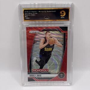2024-25 Panini Prizm Monopoly Red Wave #55 Nikola Jokic Denver Nuggets Graded 9